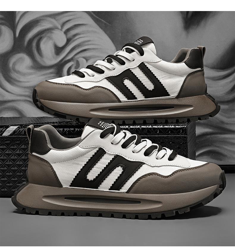 

Модные мужские туфли Agam с толстой подошвой и мягкой подошвой, весна-осень, новые двухцветные повседневные кроссовки со шнуровкой для мужчин 44