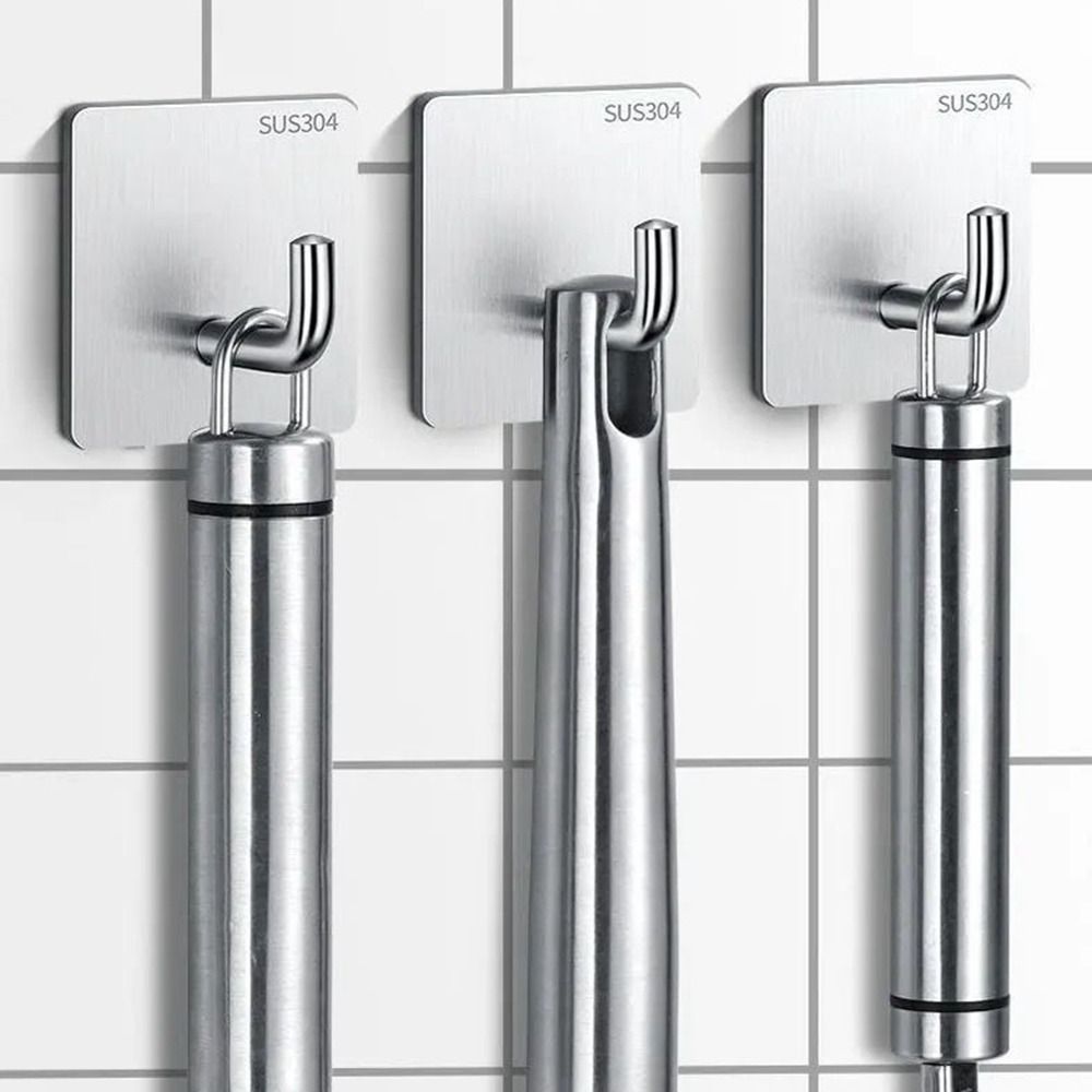 

5pcs Wall Hanger Wall Hooks Stainless Steel Towel Holder Organizer Hanger Wall