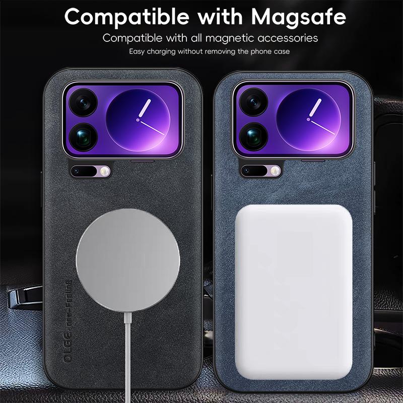 Retro Leather Soft Case for Xiaomi 17 Pro Max 15T 15 14T 14 13T 13 12T 12 11T 11 Pro Lite Magnetic Wireless Charging Back Cover