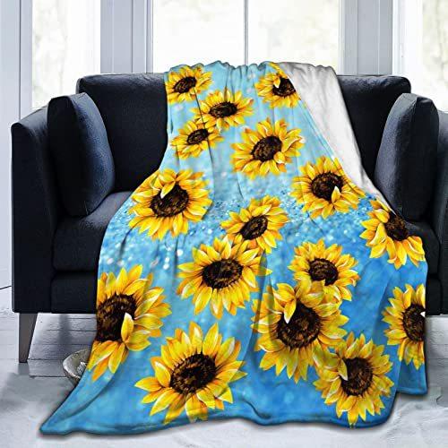 Sunflower Pattern Flannel Blanket Sofa Bed Sheet Bedspread Blanket Direct Supply