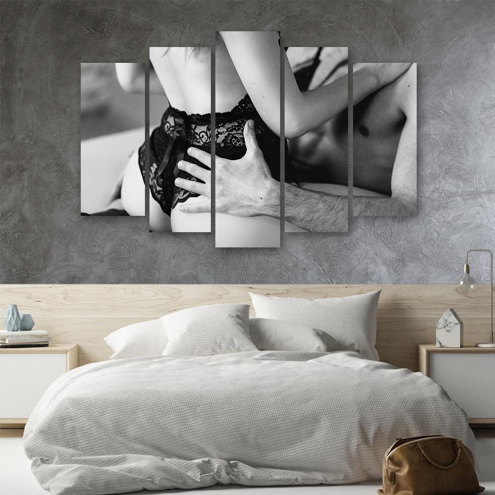 Five Piece Picture Canvas Print Sexy Couple Body