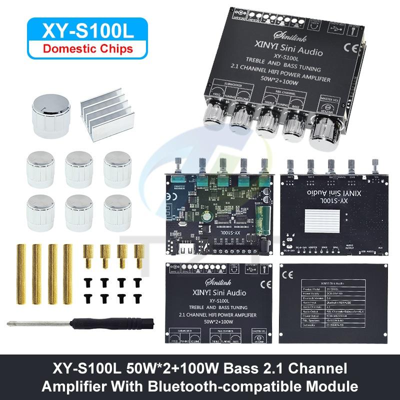 Bluetooth 5.0 2.1 Channel Power Audio Stereo Subwoofer Amplifier Board 50W*2+100W HIFI TPA3116D2 High And Low XY-S100H S100L