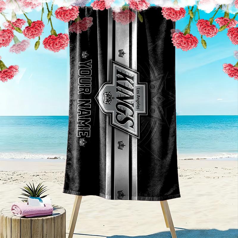 Los Angeles Kings Druck Strandtuch, Großes Weiches Schnelltrocknendes Handtuch für Strand Camping Schwimmen