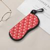 Cute Pink Heart Pattern Soft Sunglasses Case, Portable Lightweight Fabric Eyeglasses Pouch, Protective Eyewear Sleeve for Women Travel Gift
