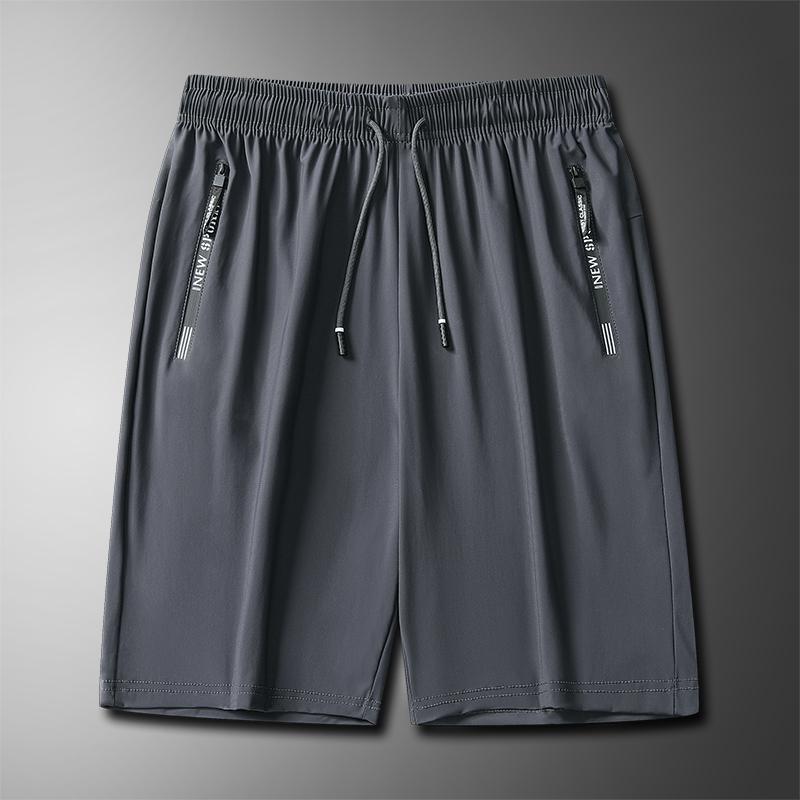 True Ice Silk Spande Men's Shorts Summer Ice Silk Casual Capris Plus Size Loose Sports