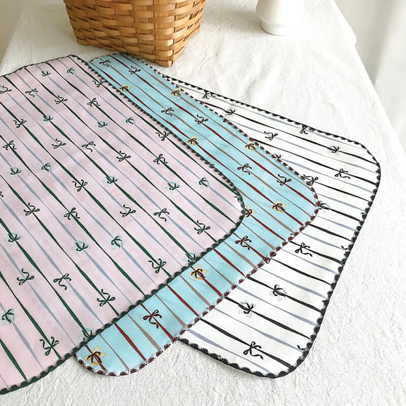 

Lovely Ribbon Waterproof Table Mat Blue