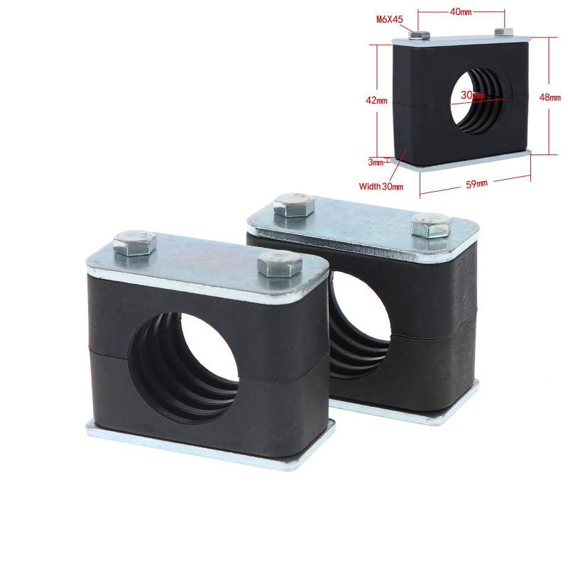 2Pcs Black Nylon Pipe Clamp Bolted Plastic Clip Tube Fastener 6-50Mm Diameter For Fixing And Binding Accessories