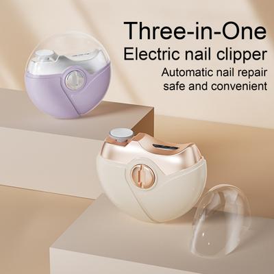 2-In-1 Multi-functional Electric Nail Clipper Kids Adults Seniors Automatic Nail Trimmer 2 Speed Baby Manicure Grinding File Fingernail Cutter