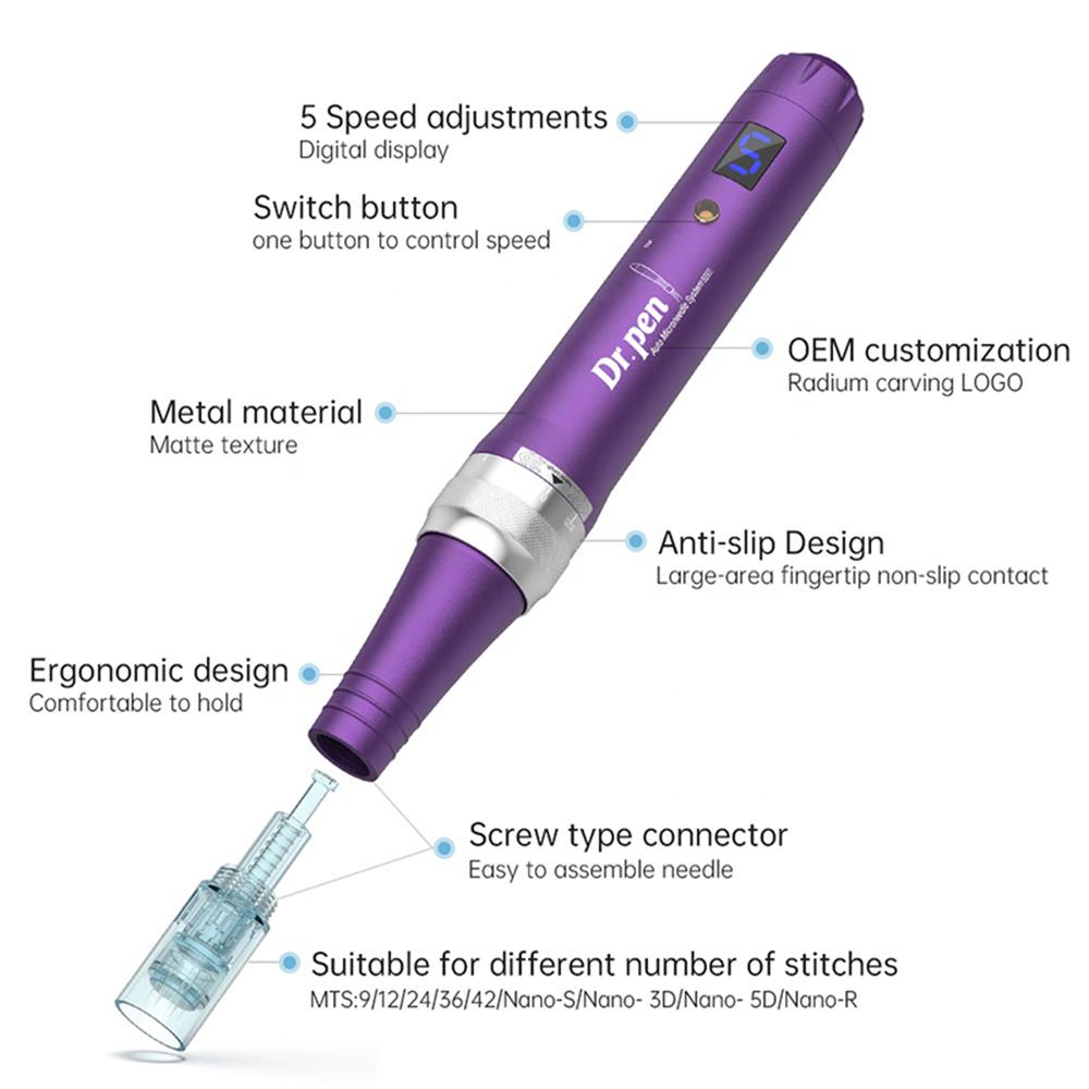 Dr.Pen X5 Wireless Derma Pen Microneedling Derma Rolling MTS Micro Needle Therapy System Skin Care Beauty Tool With 12Pcs Needles Cartridges