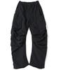 NOT4NERD Shirring Panel Curved Nylon Cargo Pants - Black