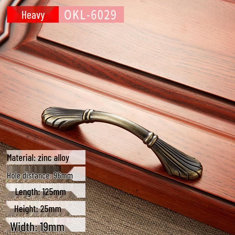 Tragatoare clasice europene din cupru antic pentru dulapuri de bucatarie si garderobe in verde si rosu