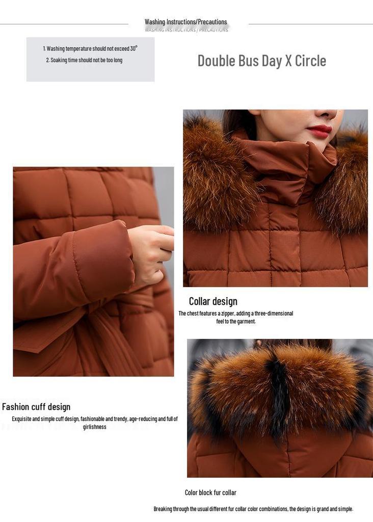 Women's Long Cotton-Padded Jacket with Belt, Over-the-Knee, Slim Fit, Korean Winter 2025 Style.
