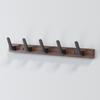 Wood Wall Hook White Black Aluminum Creative 3 4 5 6 Row Hooks for Bathroom Kitchen Door Decorative Coat Towel Key Holder Hanger