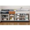Belca Kitchen Made in Japan Storage Free Rack 2 Tiers Expandable Width x Depth x Height cm White Under-sink 50~75 30.3 39.9 MT2-EX