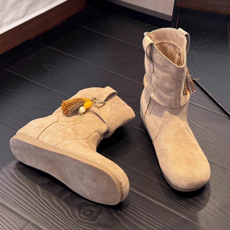 

Zhike~ Retro short boots women s autumn new models with skirts travel vacation western boots short boots 40