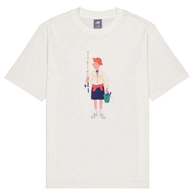 New Balance T Shirt Unisex Ivory White NEE28073-IV S