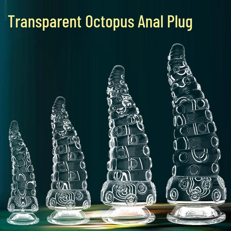 Octopus Tentacle Anal Suction Cup with Beaded Ring - Erotic Toy for Women