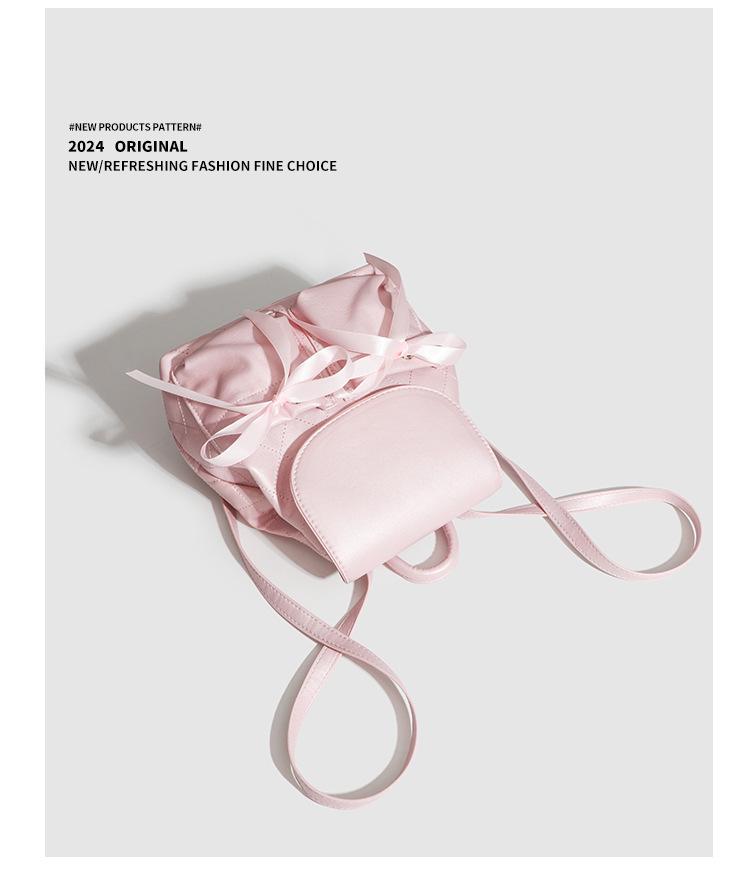 Moda letnia 2024 Słodki plecak sportowy do baletu z kokardą dla kobiet i dziewcząt