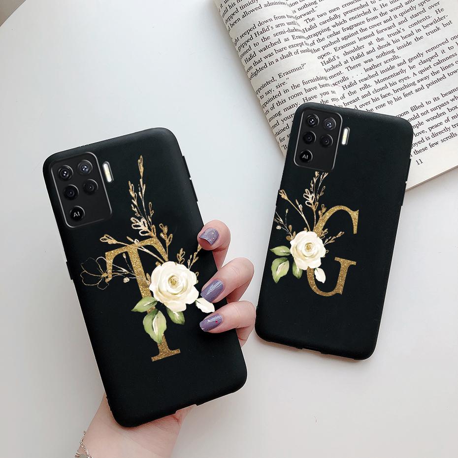Phone Cases For OPPO A94 F19 Pro Reno 5 Lite Silicone Back Soft Case Cute Letters Cover Shockproof Bumper For OPPO A94 5G Case