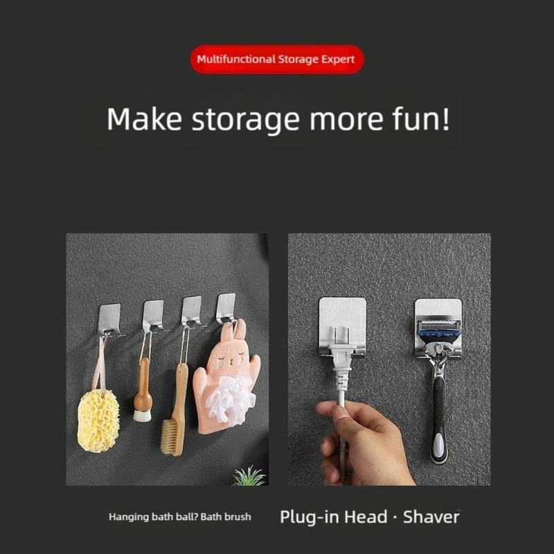 2Pcs Stainless Steels Shaving Razors Wall Hook Men Shaving Shaver Razors Stand Shelf Bathroom Hook Organizers Enduring