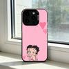 Custodia per Telefono B-Betty B-Boop Cartone Animato Retrò per iPhone 17,16,15,14,13,12,11 Plus,Pro Max,XS,Interno Placcato Argento Colorato
