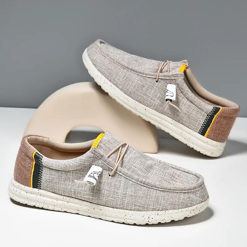 Fashion Large Men's Casual Shoes for Spring, Breathable and Lightweight Canvas Shoes, Fashionable Soft Soled and Non Slip Cloth Shoes