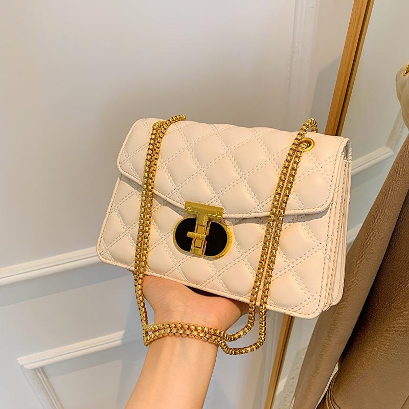 

Rhombus chain messenger bag autumn and winter new high-end texture commuter shoulder bag women