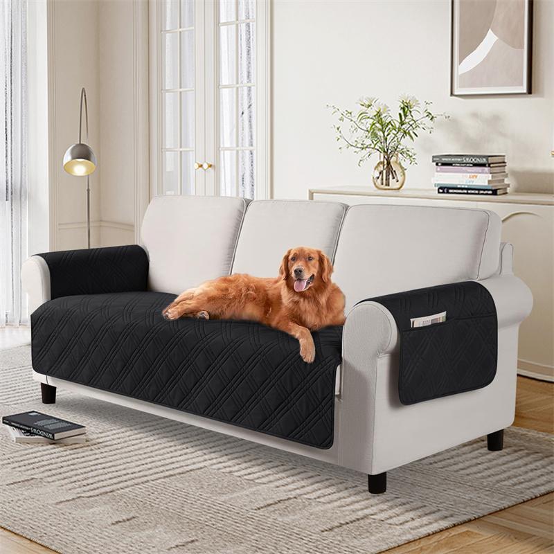1/2/3/4 Seater Pets Kids Sofa Cover Mat Anti Cat Scratches Armchair Cover Non-Slip Anti-Dust Plaid Sofa Slipcovers Protectors