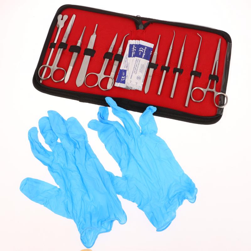 Medical Students Suture Practice Kit Stainless Steel Probe Scissors Tweezers Student Experimental Tool Combination Kit Model