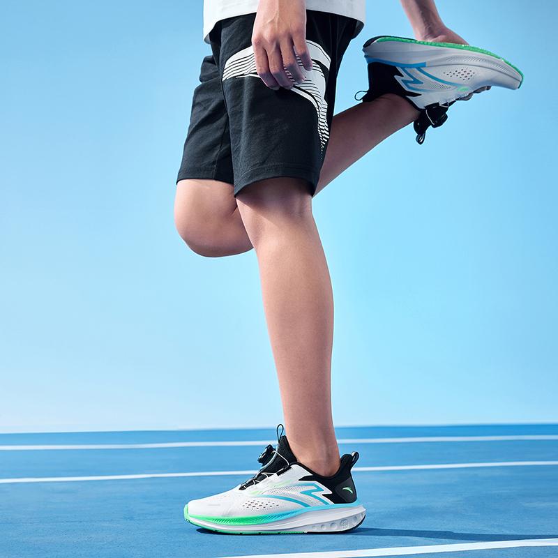 Anta Hailang Lite Mesh Professional Physical Test Wear Durable Breathable Low Top Kids Running Shoes Kids sneaker Lake-Blue White Black 312325534H-2