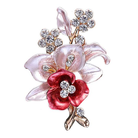 Брошь-булавка в форме цветка, шикарное украшение, сплав, инкрустированный стразами, брошь-булавка для свадьбы