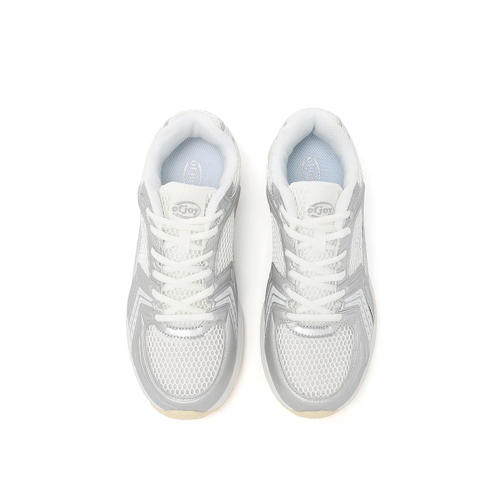 Ofjoy Trellis Walking Sneakers Silver 105-Oss005Tl