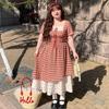 Large Size College Style French Sweet Temperament Fake Two-piece Dress Women's Summer Slim and Thin Plaid Dress