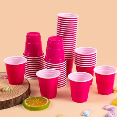 50pcs Disposable Plastic Cups Assorted Color Drinking Cups Wine Cup for Wedding Birthday Events Party Decor Home Bar Supplies