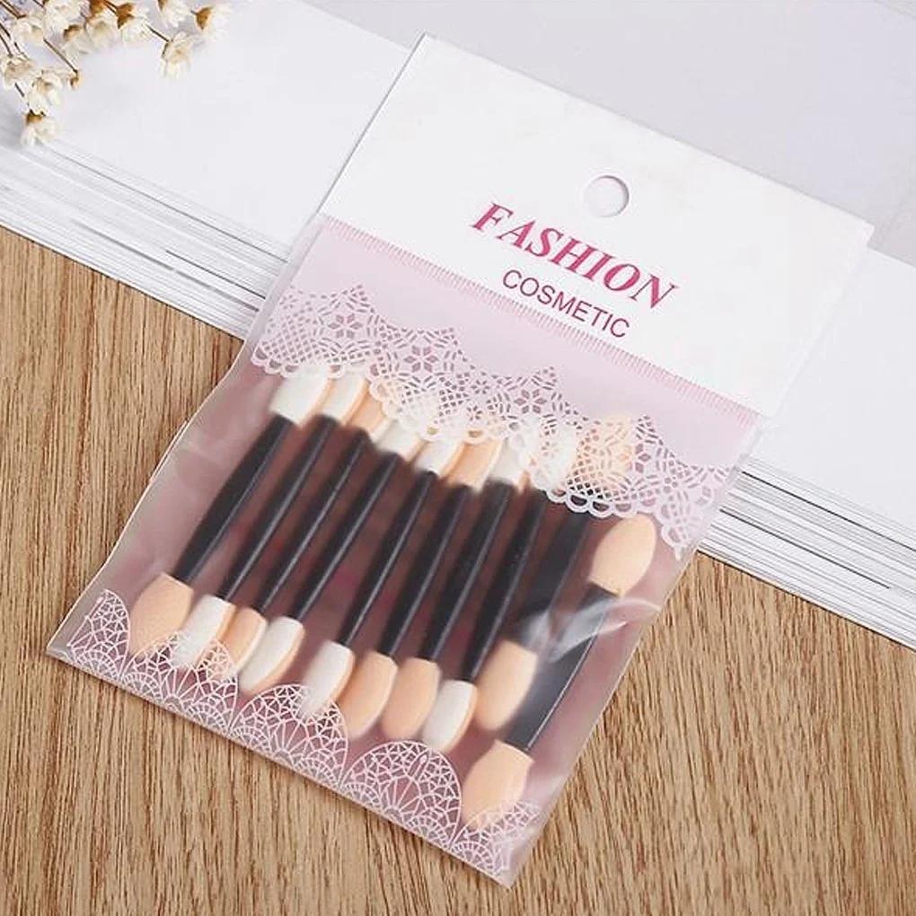 

40pcs/set Disposable Dual Eyeshadow Eyebrow Eyeliner Brush Sponge Tipped Oval Makeup Applicator Tool Beauty Random Color