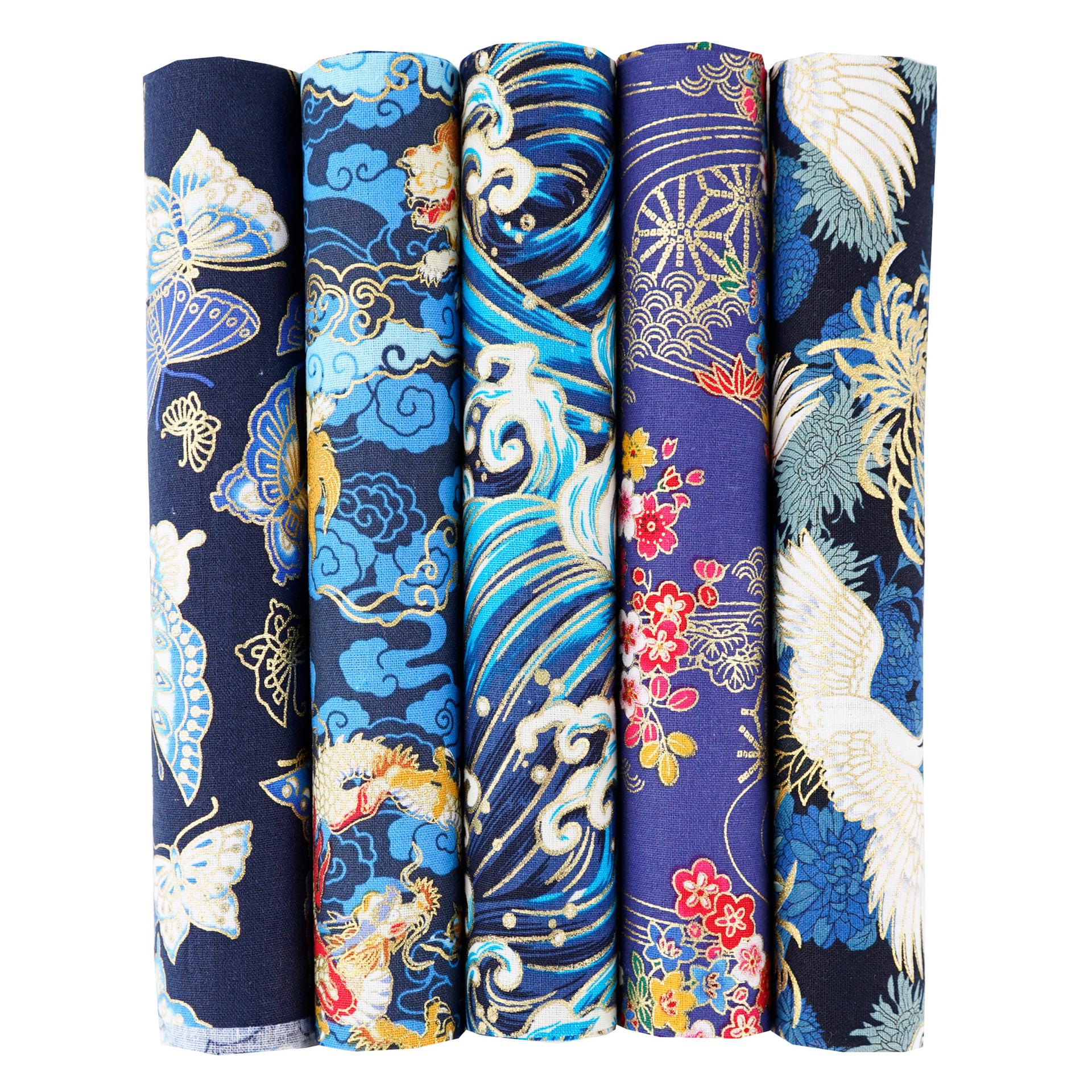 

Комплект хлопковой ткани с цветочным узором в японском стиле: 5 цветных пэчворков для проектов своими руками