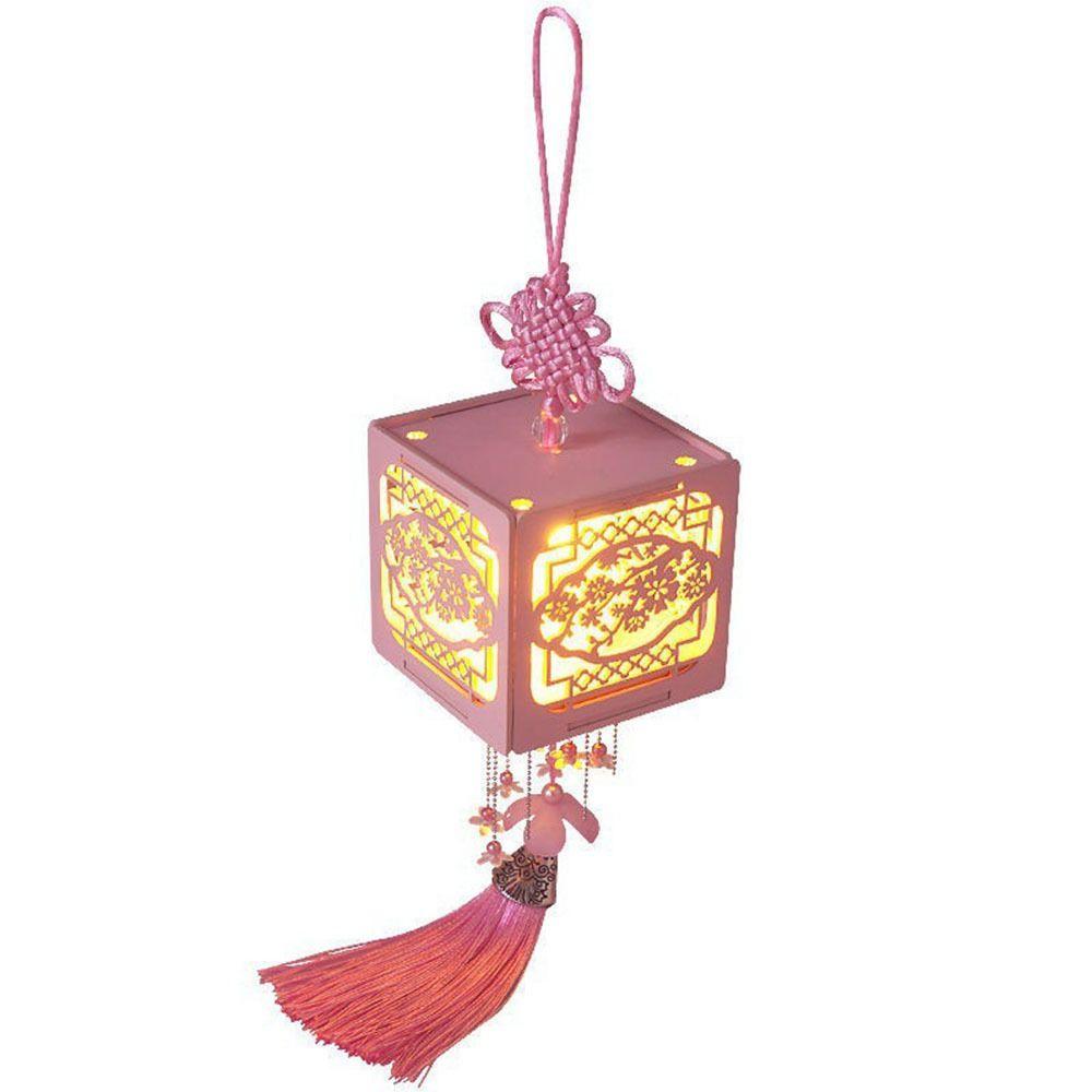 

Благословения Портативный фонарь Ручной работы Деревянные фонари Китайская антикварная лампа Праздник весны розовый