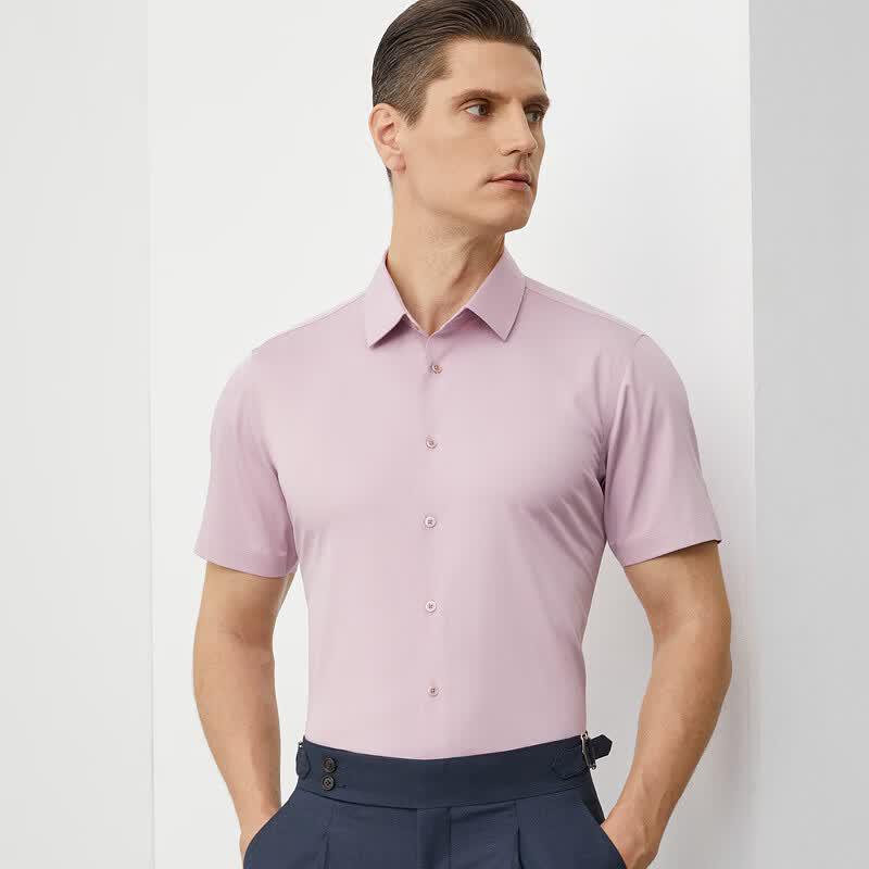 Fengmao Men s Bamboo Fiber Non-Iron Short-Sleeve Business Shirt 185/108A