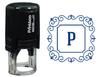 Printtoo Alphabet P Monogram Initial Square Swirl Border Self Inking Rubber Stamp Office