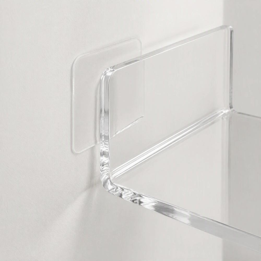 3pcs Clear Acrylic Acrylic Corner Shelves Wall Mounted Small Adhesive Shelves  For Security Camera