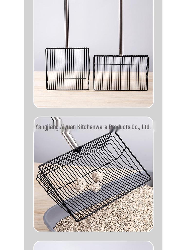 Large Stainless Steel Scoop for Cat Litter, Chicken Poop & Feathers, Tofu Litter, and Quail Cleanup with Long Handle