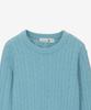 BASIC HOUSE Women'S Cable Round Neck Crop Knit Mint Lykt7201