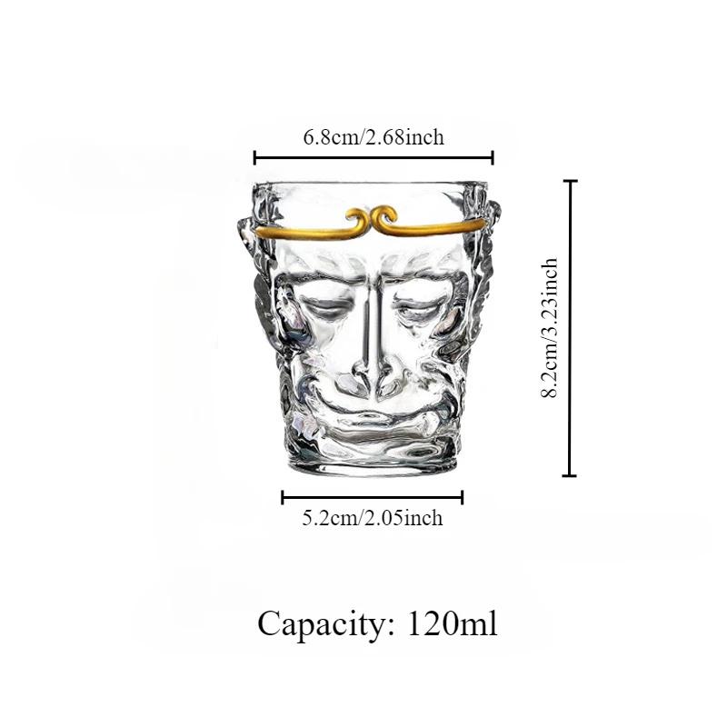 

120 мл Стеклянная чашка для виски Sun Wukong, стеклянная кружка для напитков, чайная стеклянная кружка, бокал для вина в китайском стиле 120ml