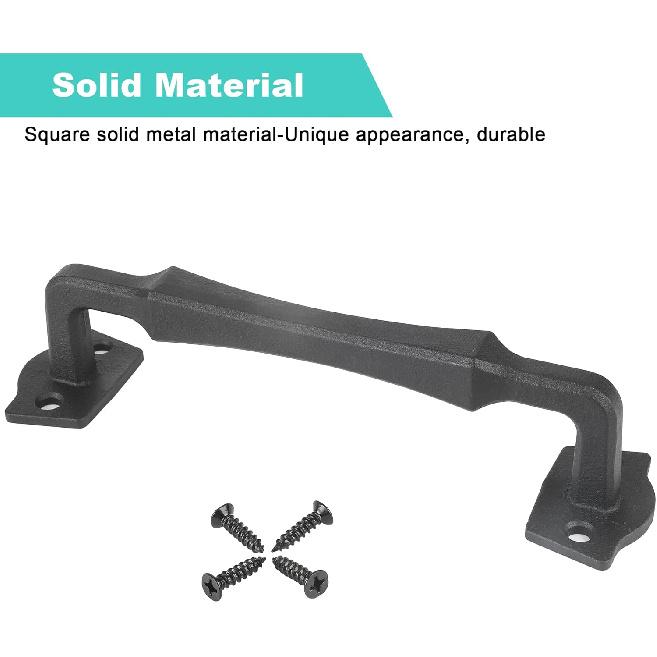 Sliding Barn Door Handles,10 Inch Heavy Duty Rustic Design Barn Door Pull, for DIY Sliding Barn Door, Gate, Shed, Garage | Square Solid Metal