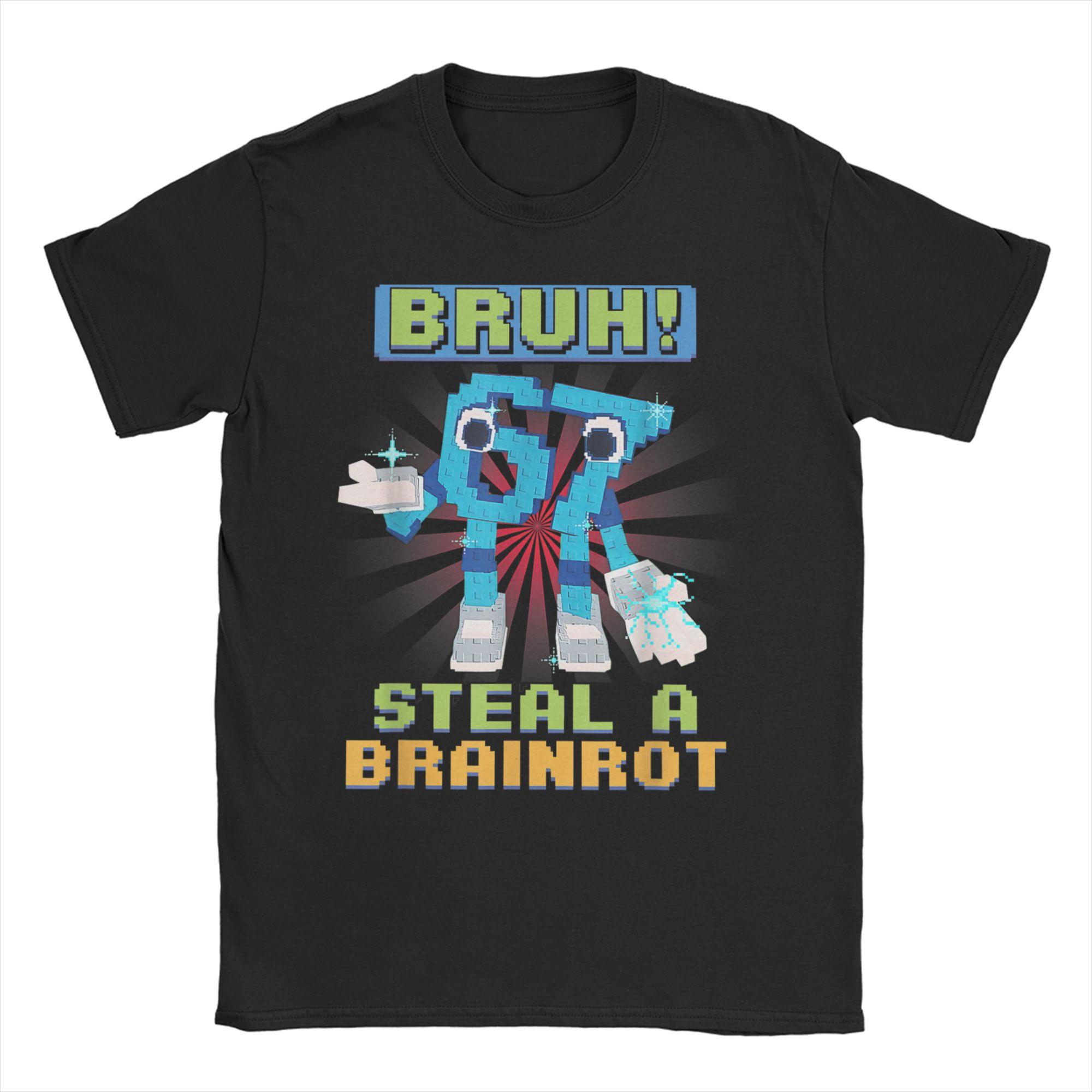 

Bruh Steal a brainrot 67 Six Seven T Shirts Brainrot Meme Casual Tee Shirt Round Collar TShirt Pure Cotton Graphic Clothing L