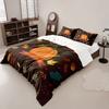3pcs Autumn Harvest Pumpkin Print Coreless Down Duvet Covers Multiple Sizes Comfortable Bedrooms Dormitories, Machine Washable
