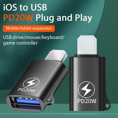 USB 3.0 To Lightning Adapter OTG for iPhone 15 Pro Macbook iPad Fast Charging USB Female To iOS Male Connector U Disk Converter