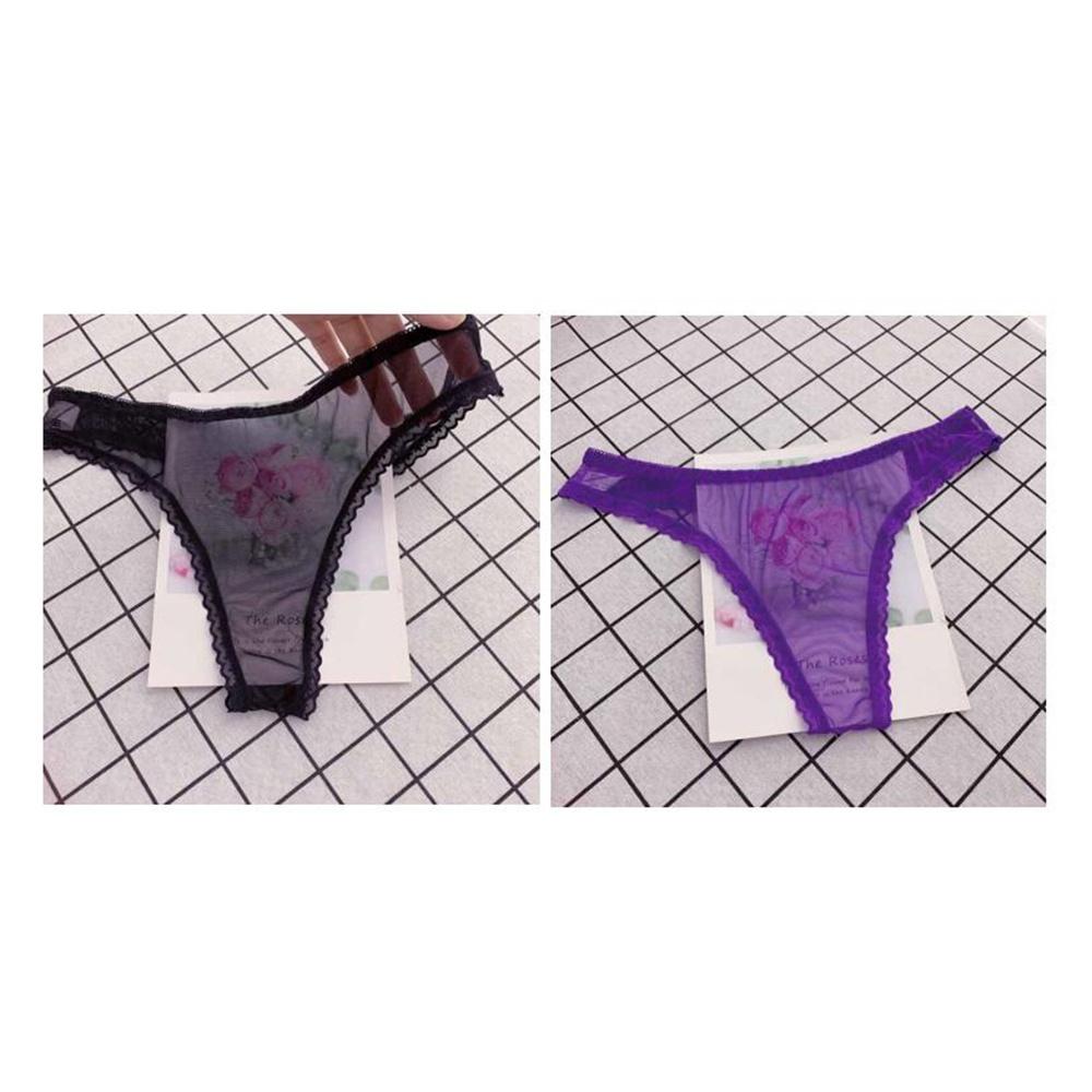 Charming !!! Women Sexy Lace Panties Low-waist Thong Underwear Solid Color Female G String Temptation Intimates