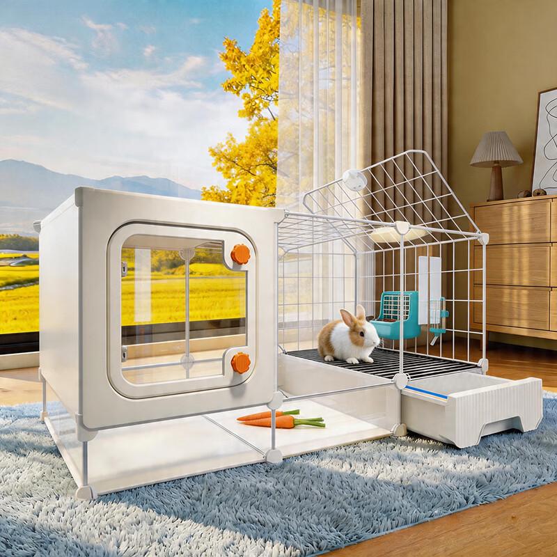 Kousi Large Multi-Level Panoramic Rabbit Villa with Toilet
