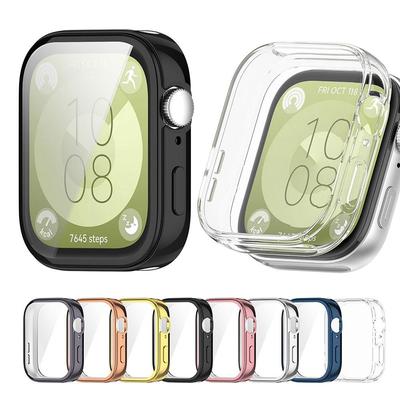 Full Screen Protector For Huawei Watch Fit 3 Fit3 Electroplated TPU Protective Case Shell Cover Bumper Frame
